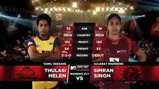 Tamil Veerans Vs Gujarat Warriors | MTV Super Fight League | Thulasi Helen Vs Simran Singh