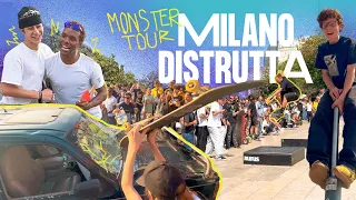 DISTRUGGERE UN AUTO A COLPI DI SKATE (con i pro) 🚗 Monster Tour Milano 2023