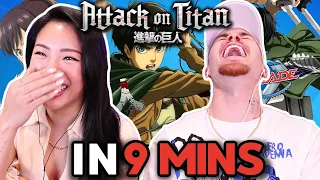 The BEST Thing We Have Seen! Attack on Titan IN 9 MINUTES Reaction!