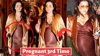 3rd Time Pregnant Kajol Devgan Flaunting Her Baby Bump & Wearing Tight Dress At Event Mistakenly