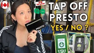 Do you have to TAP OFF Presto on the TTC and GO train?
