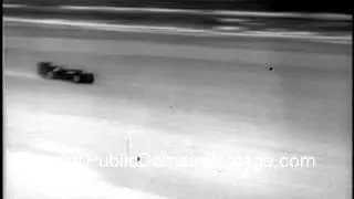 1933 Sir Malcolm Campbell and Blue Bird break speed record at Daytona Beach newsreel