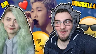 Me and my sister watch Rap Monster (BTS) - Umbrella 산 @ Duet Song Festival (Reaction)