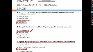 Q&A Chapt 12. Documentation – Proposal Stage