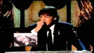 Paul McCartney inducts John Lennon in Rock and Roll Hall of Fame (1994)