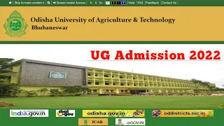 OUAT UG Admission for Session 2022-23|UG Admission in OUAT for Session 2022-23|