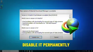 Disable Automatic Update Notification IDM | How To Stop automatic update Internet Download Manager