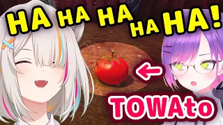 Botan Can't Stop Laughing At Towa Getting Turned Into A Tomato 【ENG Sub/Hololive】