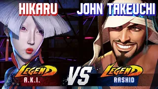 SF6 ▰ HIKARU (A.K.I.) vs JOHN TAKEUCHI (Rashid) ▰ High Level Gameplay