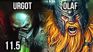 URGOT vs OLAF (TOP) | Rank 3 Urgot, 9/1/9, Legendary, 500+ games | NA Challenger | v11.5