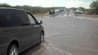 Driving through flash floods