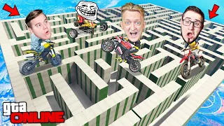TROLL YUTUBE GANG MEMBERS IN THE LABYRINTH! Troll SKILL TEST CHALLENGE IN GTA 5 ONLINE (#shorts)