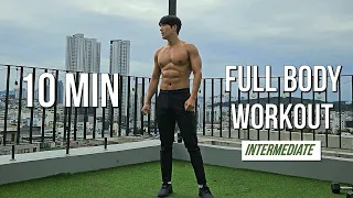 10 MIN FULL BODY WORKOUT AT HOME HIIT  (Fat Burning) Intermediate