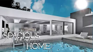 Bloxburg No Gamepass - Spacious White Luxury Home || Family Modern Mansion Speebuild