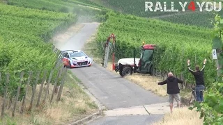 Neuville almost crash with a tractor | Rally Deutschland Test 2015 [HD]
