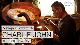 Navajo Silversmith Charlie John making Jewelry