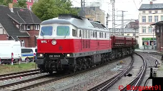 [HD]Eisenbahnverkehr in und um Stralsund 112 Orientrot, V100, Ludmilla , MEG IC Überführung und mehr