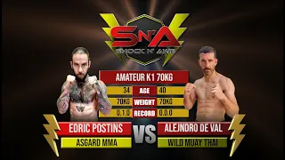 Shock N Awe 33 - Edric Postins vs Alejandro De Val Amateur Lightweight Kickboxing MMA 70kg