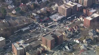 Apartment Building Fire in Yonkers, N.Y. (AERIAL VIEW)