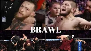 [BREAKING] MASS CHAOS after Khabib vs McGregor team BRAWL BREAKS OUT!