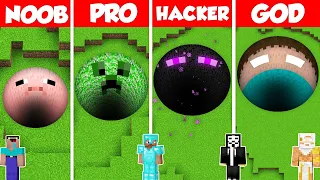 MONSTER MOB TUNNEL BUILD CHALLENGE - Minecraft Battle: NOOB vs PRO vs HACKER vs GOD / Animation