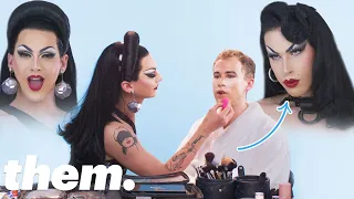 Tommy Dorfman Gets A Drag Makeover From Violet Chachki | Drag Me | them.