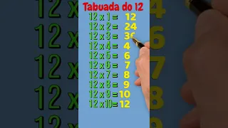 Tabuada do 12 #shorts