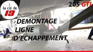 DEMONTAGE LIGNE D'ECHAPPEMENT 205 GTI