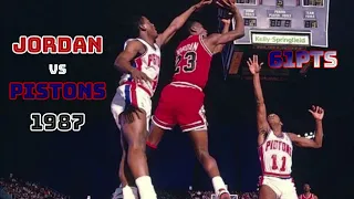 Michael Jordan 61pts vs Pistons