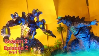 Godzilla vs. Kiryu, Season 2 Episode 2, (Part 1), an epic battle stop motion.