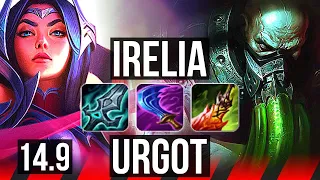 IRELIA vs URGOT (TOP) | 6 solo kills, 1000+ games, 13/3/4, Dominating | KR Challenger | 14.9