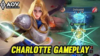 AOV : CHARLOTTE GAMEPLAY | IN DS LANE - ARENA OF VALOR LIÊNQUÂNMOBILE ROV