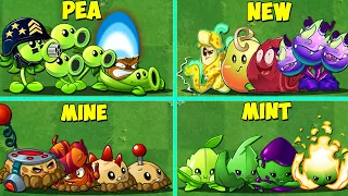 4 Team NEW PLANTS x PEA x MINE x MINT - Who Will Win? - Pvz 2 Team Plant vs Team Plant