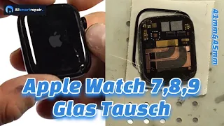 Apple Watch 7, 8, 9 41mm und 45mm Glas Tausch Reparatur - Deutsch DoItYourself