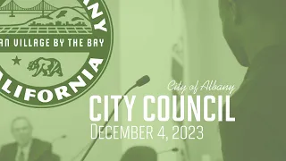 Albany City Council - Dec. 4, 2023