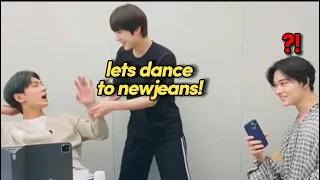 Sunoo Dancing to NewJeans Attention...(ft. Enhypen Jay, Enhypen Niki