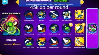 how to get boomerang monkey paragon/xp fast (45k xp)