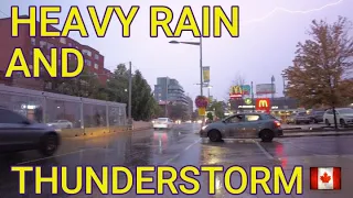 HEAVY RAIN AND THUNDERSTORM WALK TORONTO ONTARIO