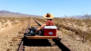 Rail Cart ride on abandoned Eagle Mountain Railroad in Southern California