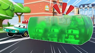 Oh no! Crocodile Car attack the BABIE TRUCKS with SLIME | Car Wash | Kid Cartoons | Trucks Videos