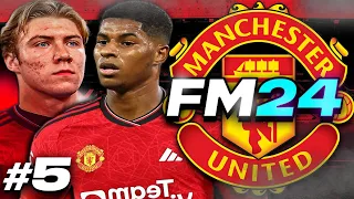 FIRST CHAMPIONS LEAGUE GAME | FM24 Manchester United Rebuild Ep5 | Football Manager 2024 Career Mode