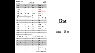 21番 ムスタングスカラオケ シベリア SIBERIA デモ演奏バージョン コード譜付き (DTM 打込み音源) with chord notation