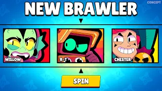 Complete FREE GIFTS! 🎁🎁🎁 NEW BRAWLER WILLOW and R-T! - Brawl Stars (concept)