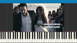 Benom - Ortinga qara / PIANO COVER / KARAOKE / O'RGANISH