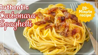 Authentic 5-Ingredient Carbonara Spaghetti in 20 Minutes ~ ASMR Cooking Video