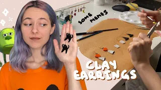 Making clay earrings for the first time! [ENG SUB]