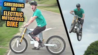 HUGE GAP JUMPS AND STAIR RIDES - SHREDDING MY ELECTRIC MOTOCROSS BIKE