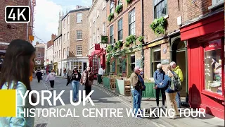York, England | The Shambles to Jorvik Viking Centre | 4K Historic Walking Tour UK