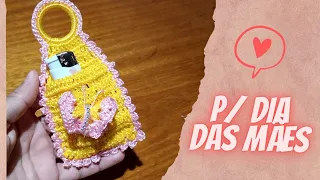 COMO FAZER PORTA ISQUEIRO E PORTA FÓSFORO DE  CROCHÊ, SUPER FÁCIL,  PARA DIA DAS MÃES ❤️