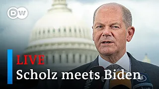 Watch live: German Chancellor Scholz meets US President Biden amid Ukraine border crisis | DW News